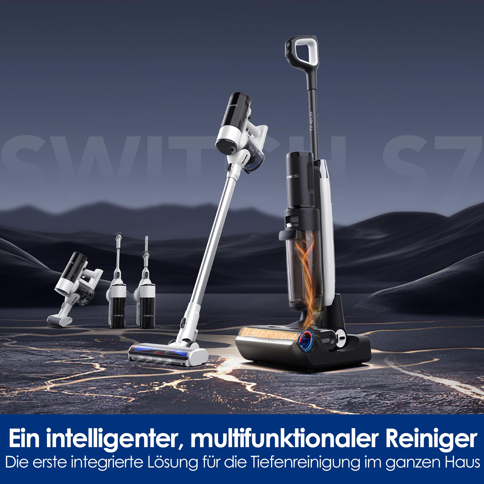 Tineco Floor ONE Switch S7 Nass-Trockensauger, ReverseScrub, ZeroTangle | 5 in 1 Smart Multifunktions Waschsauger, Einfacher Wechsel mit SwitchPro-Motor, FlashDry Selbstreingungsystem