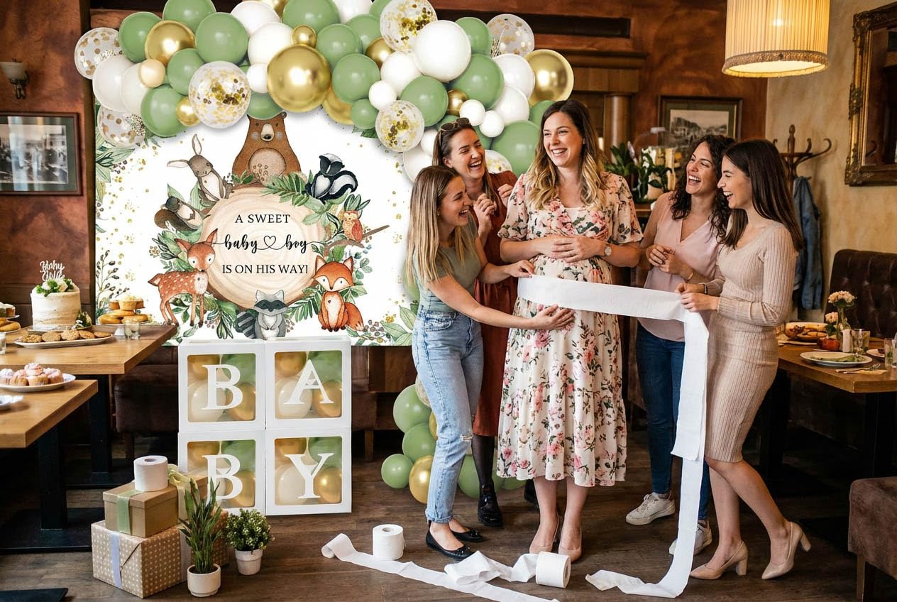 Decoraciones para baby shower de animales del bosque