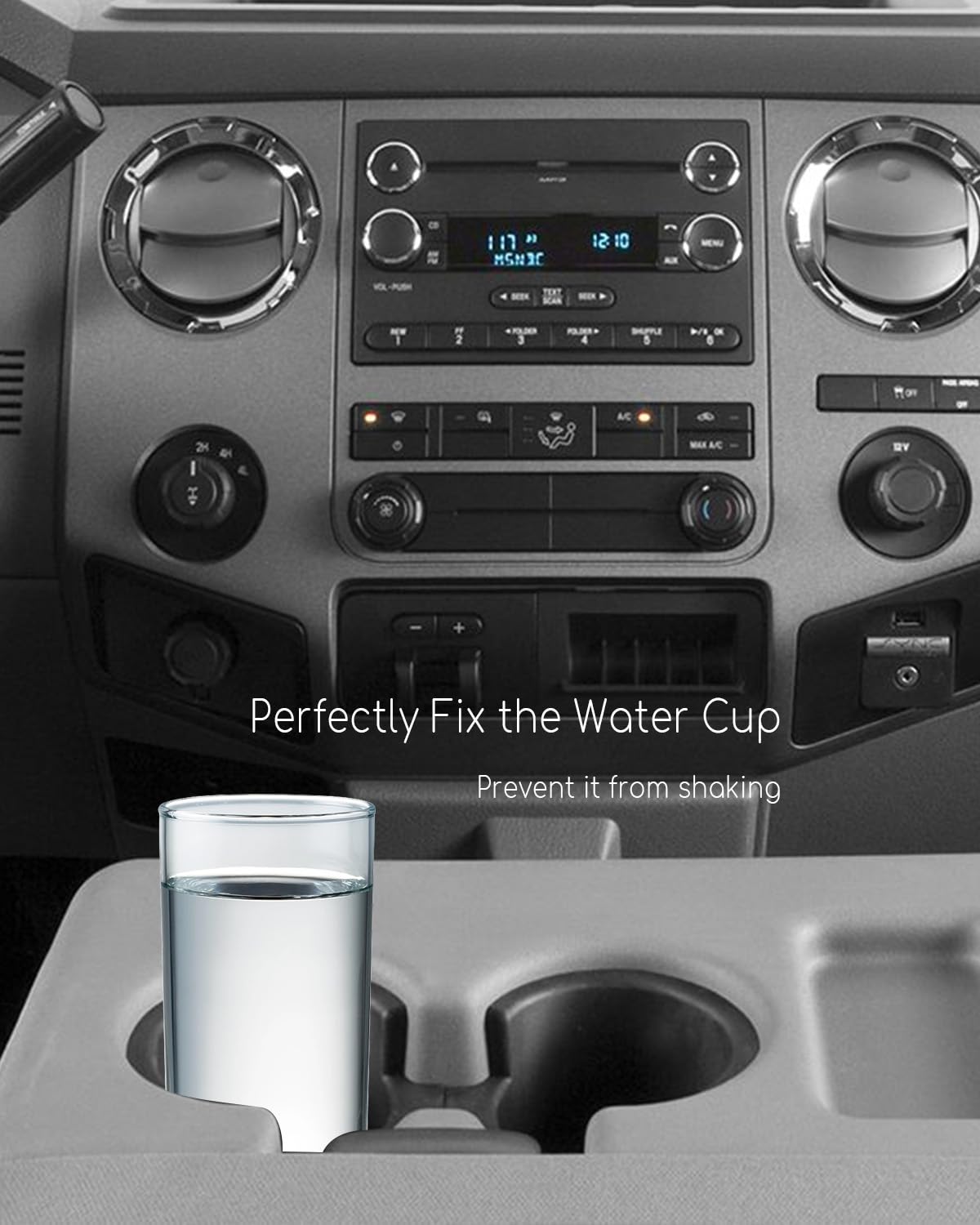 Right Left Side Cup Holder Insert Compatible with Ford Super Duty 2011-2019 Replace BC3Z2813562EA BC3Z-2813562-DA, 1 Pair