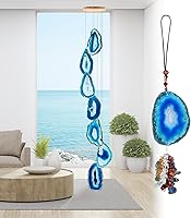 Vista 1 de Cristales y piedras curativas, carillón de viento de ágata de 29 pulgadas con sonido relajante, campanillas de viento únicas al aire libre