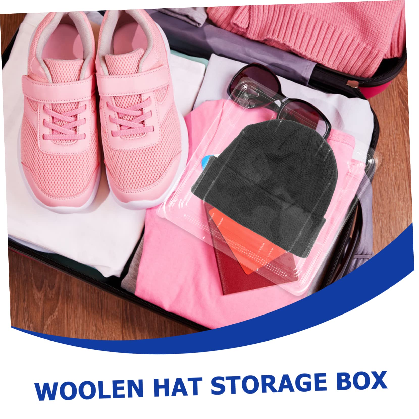 GLEAVI Large Hat Storage Box Hat Boxes for Men Baseball Hat Organizer Hat Organizer Travel Hat Case