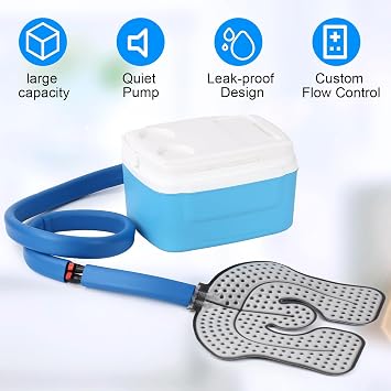 Ice Therapy Machine System for Knee After Surgery, Cold Therapy Machine Knee Replacement Recovery System, Cryotherapy Unit for Sports Injuries, Sprains, Reduce Swelling (Blue)