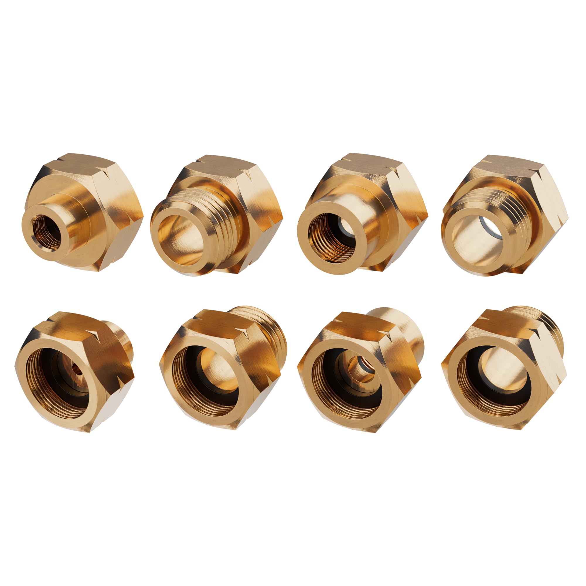 PELMOS Gasflaschen Adapter-Set I 4 Teiliges Euro Füllset zum Befüllen Deutscher Gasflaschen im EU-Ausland I Übersichtlich nummeriert I D1 - D4