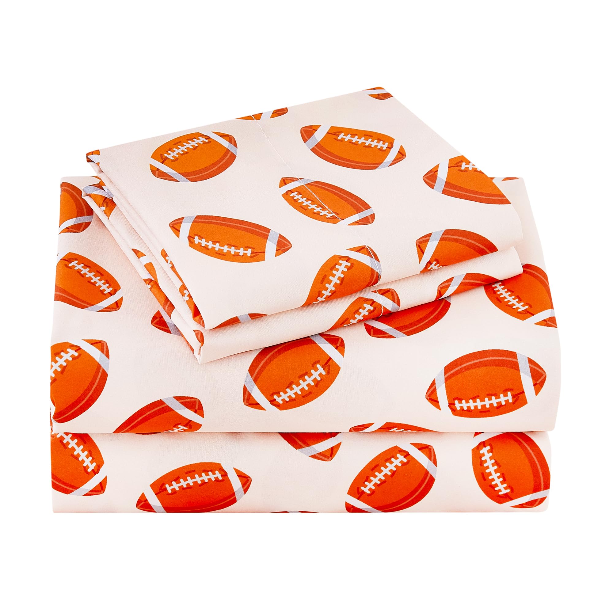 Viviland 3 Pieces Boys Twin Sheets Set Kids, Rugby Printed Sheets
