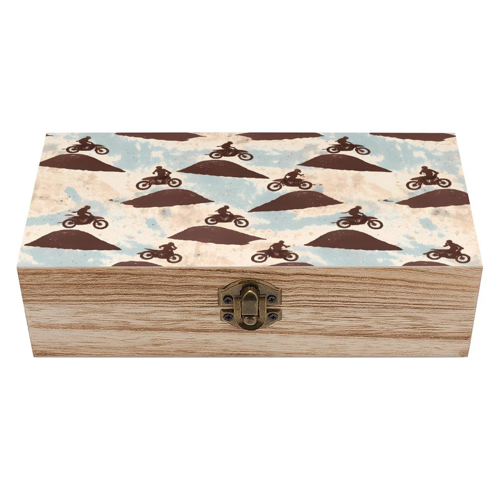 HLBSDM Motocross Dirt Bike Wooden Storage Box