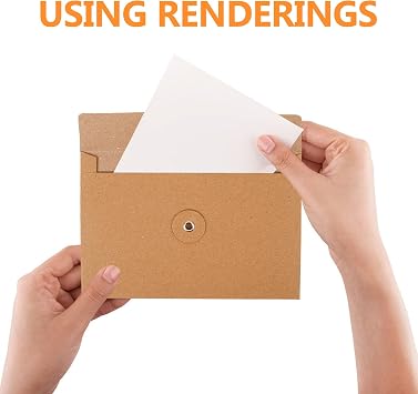 Tofficu 20Pcs Brown Kraft Paper Envelopes, 6.7x4.5 Inch Envelopes, Folder with String and Button Closure, Document Envelope for Mail Postcard Bills Invitation
