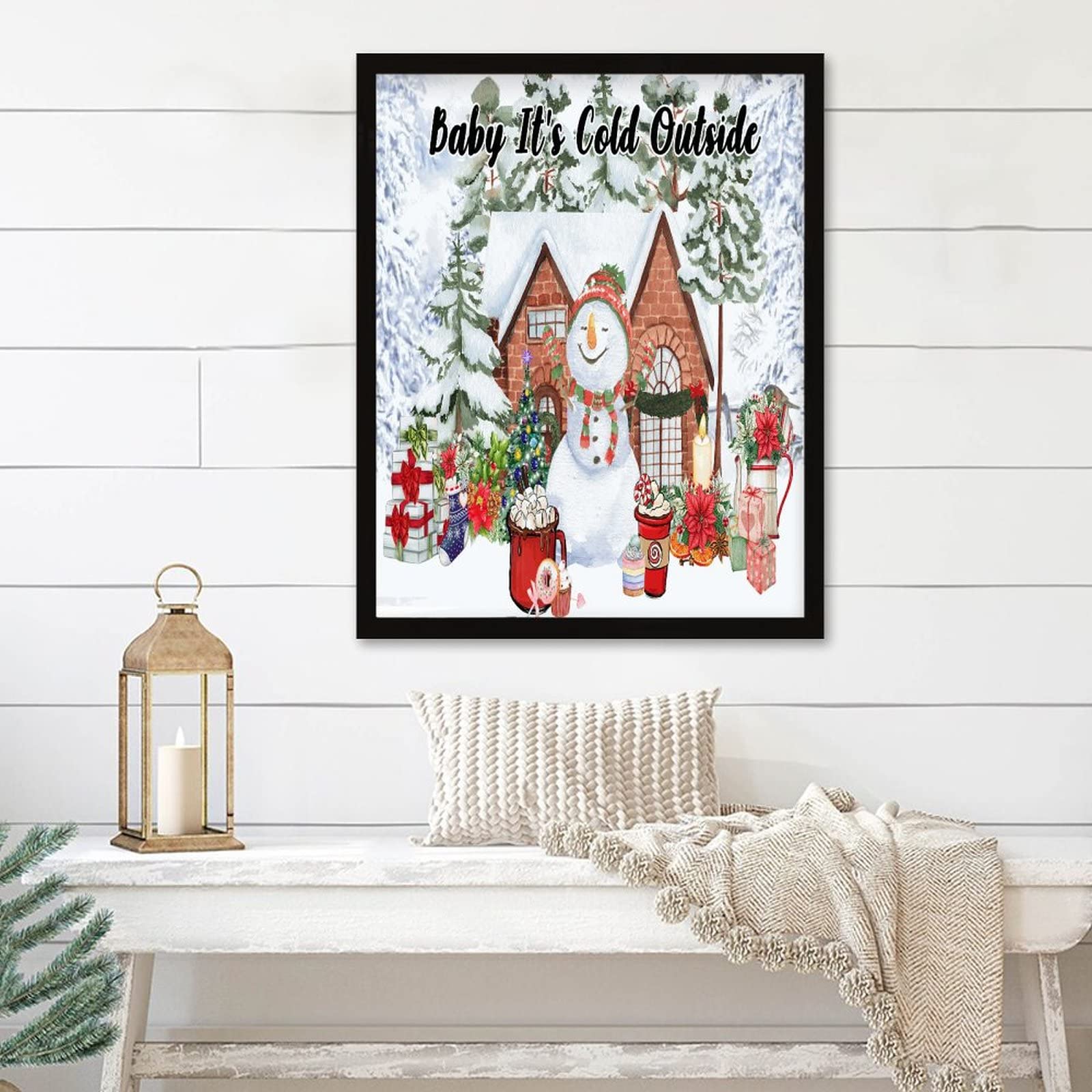 Idée cadeau Noël cadre Baby It's Cold Outside déco maison hiver