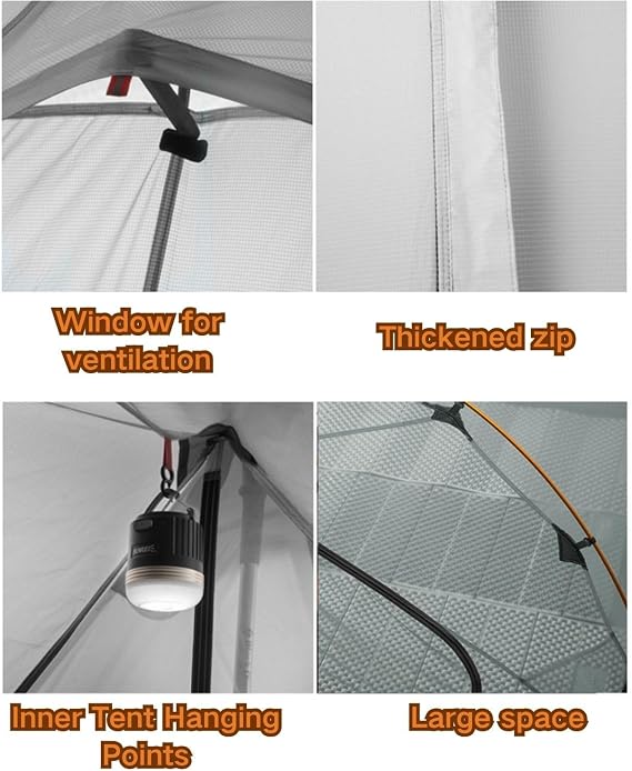 windhike 3F UL GEAR 3/4Person Camping Tent, Waterproof Tent For 3/4Seasons, Easy Set Up Hiking, Backpacking Tent Shelter, Included Ground Cloth