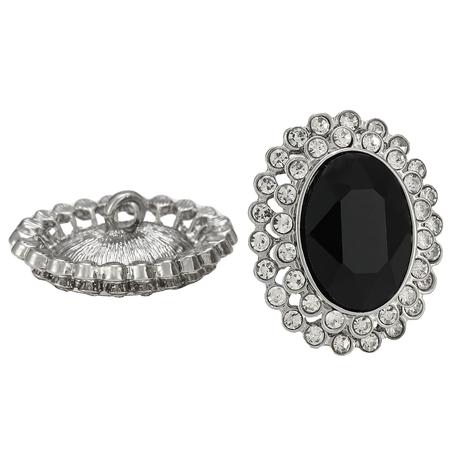 Rytenz 2 Pcs Rhinestone Buttons, Crystal Embellishments Buttons for Clothing Jewelry Making DIY Decoration Bottons for Sewing Crafts Wedding Bridal (