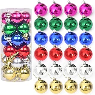 AllBeauty 24ct 40mm Christmas Balls Ornaments Essential Christmas Tree D...