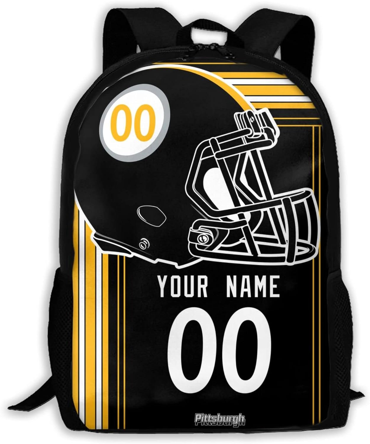 ANTKING Pitsburgh Backpack Customized High capacity Personalized Any Name and Number Fans Gifts for Kids Men