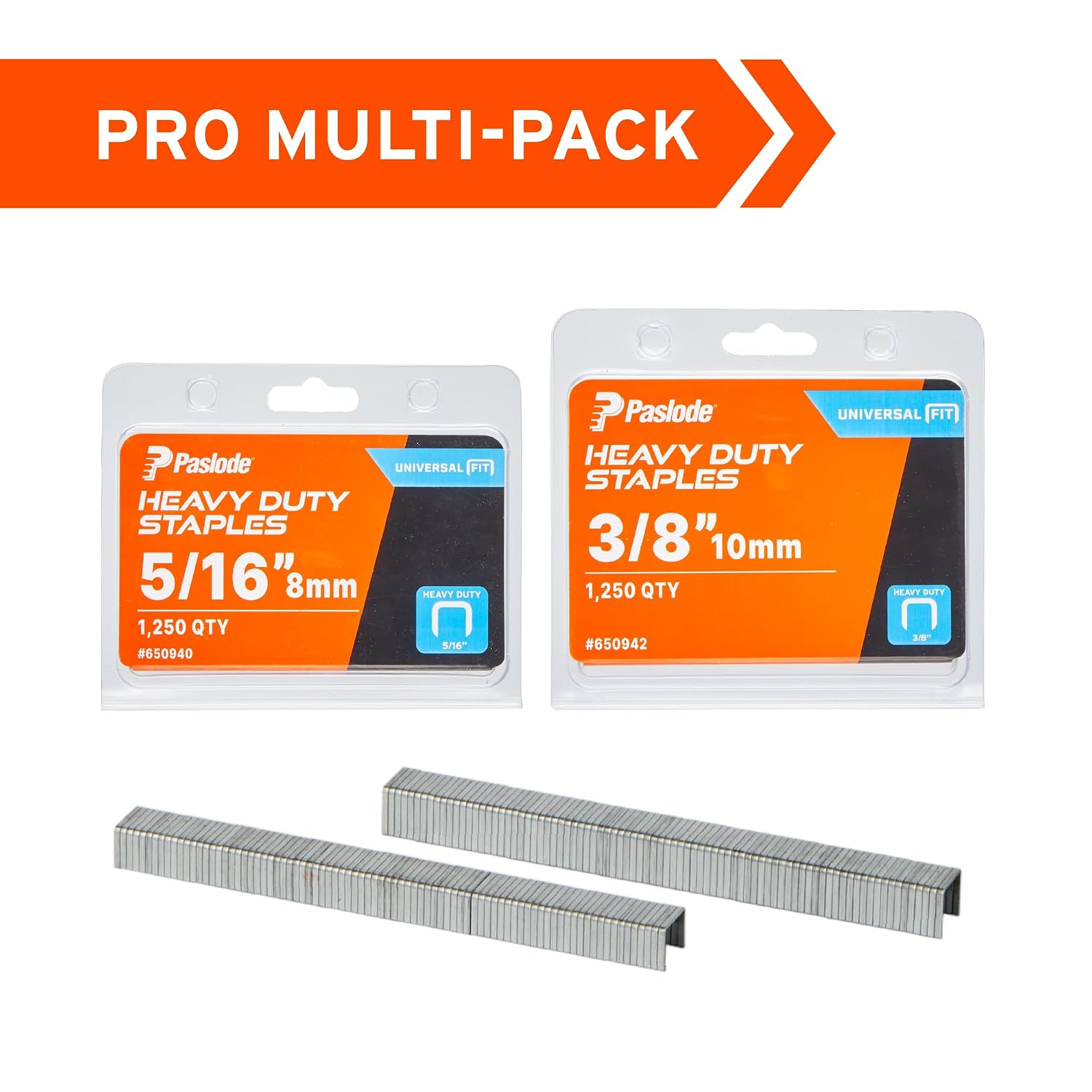 Paslode Heavy-Duty 20-GA Staple Set, 5/16" (10mm) & 3/8" (12mm), 1250 PC/EA