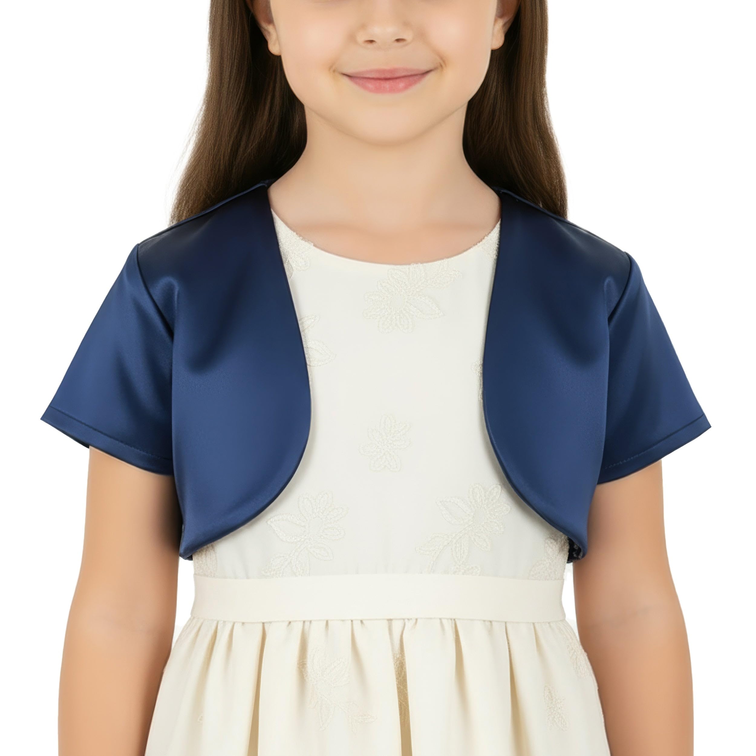 BlackButterfly Girls Short Sleeve Satin Bolero