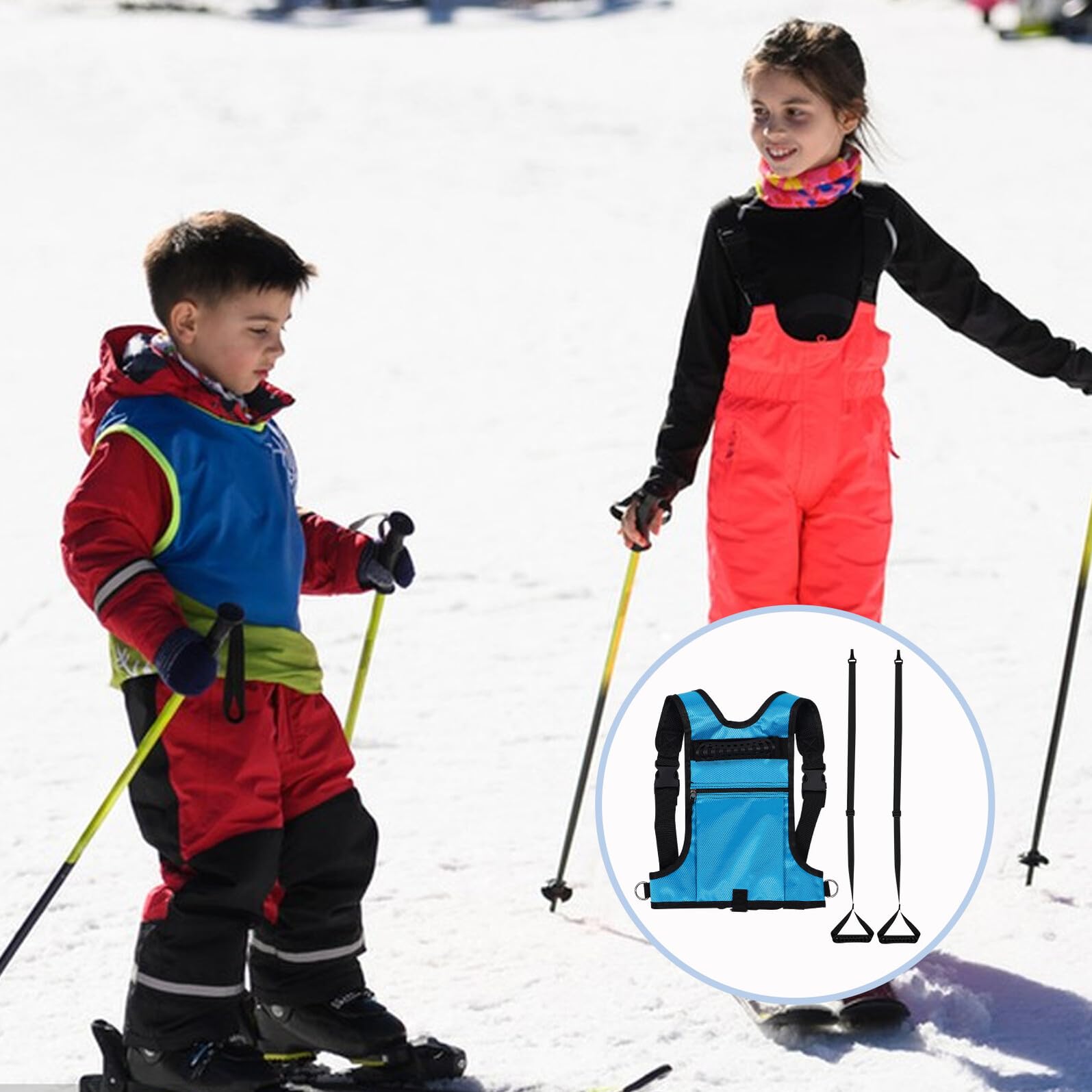 Imbracatura Regolabile per Sci per Ragazzi con Guinzaglio 1 Pezzo | Nailon, per Snowboard e Ski Resort, Minimo Rischio di Cadute, Sicurezza e Controllo