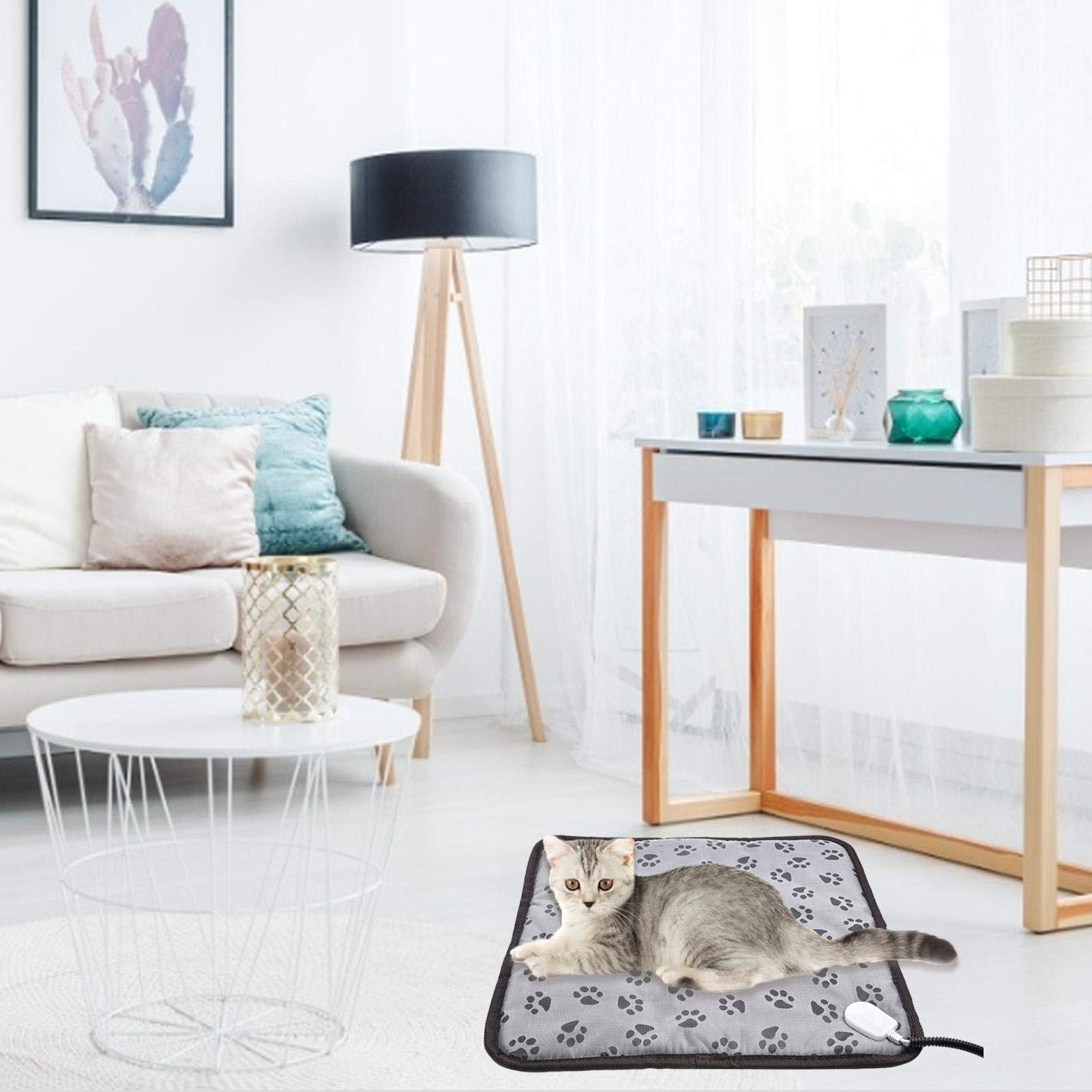 LILOVE Pet Heating Pad, Upgraded Dog Electric Heating Pad, 45x45cm Large Waterproof Adjustable Warming Mat for Cats, Pet Heat Blanket with Chew Resistant Steel Cord. - Image 4