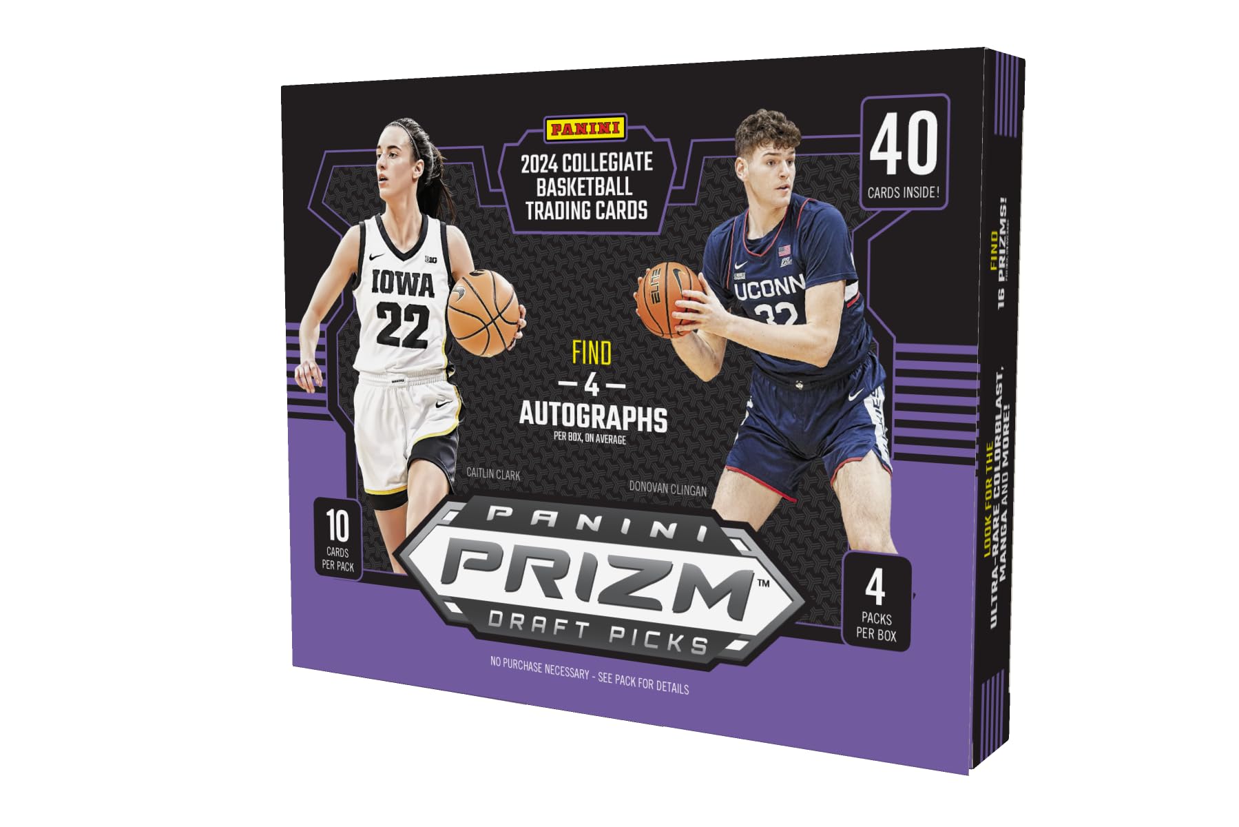 Panini Prizm 2024 Draft Picks Collegiate Basketball Boîte de cartes à collectionner (Hobby) (4 autographes)