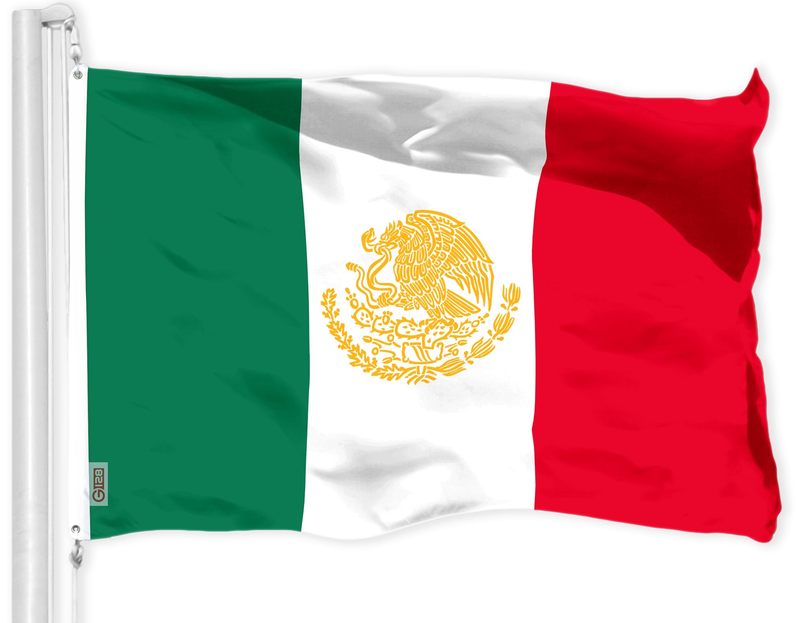 Amazon.com : G128 Mexico Mexican Golden Coat of Arms Flag | 3x5 Ft