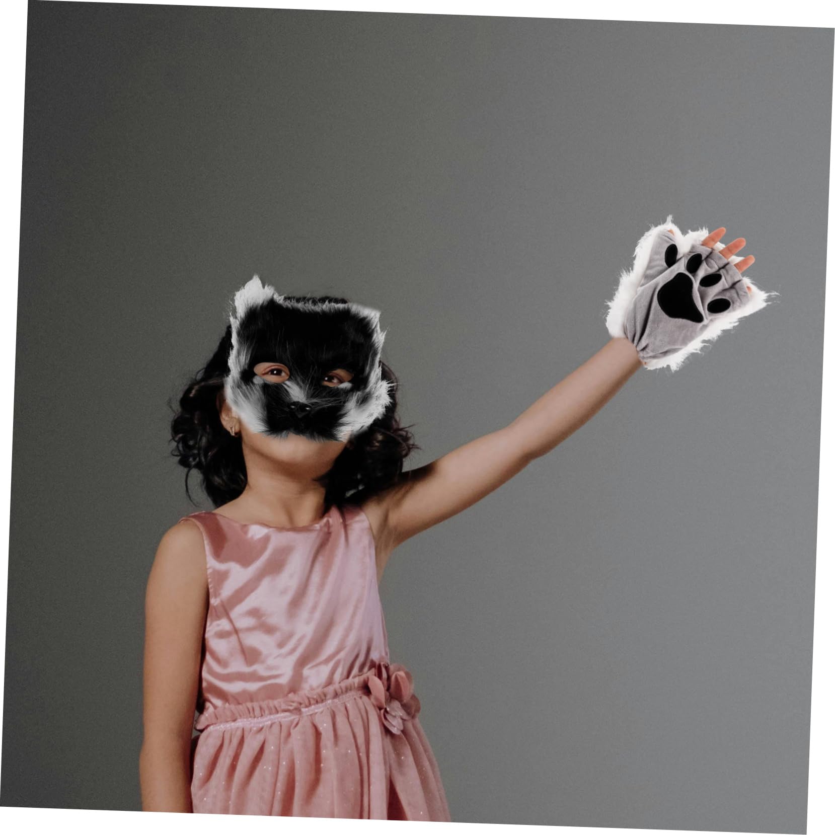 FRCOLOR Maschera Animale Pelliccia per Halloween e Cosplay Set da Maschera per Ragazzi e Adulti Design Varietà Stili per Feste e Costume da Volpe