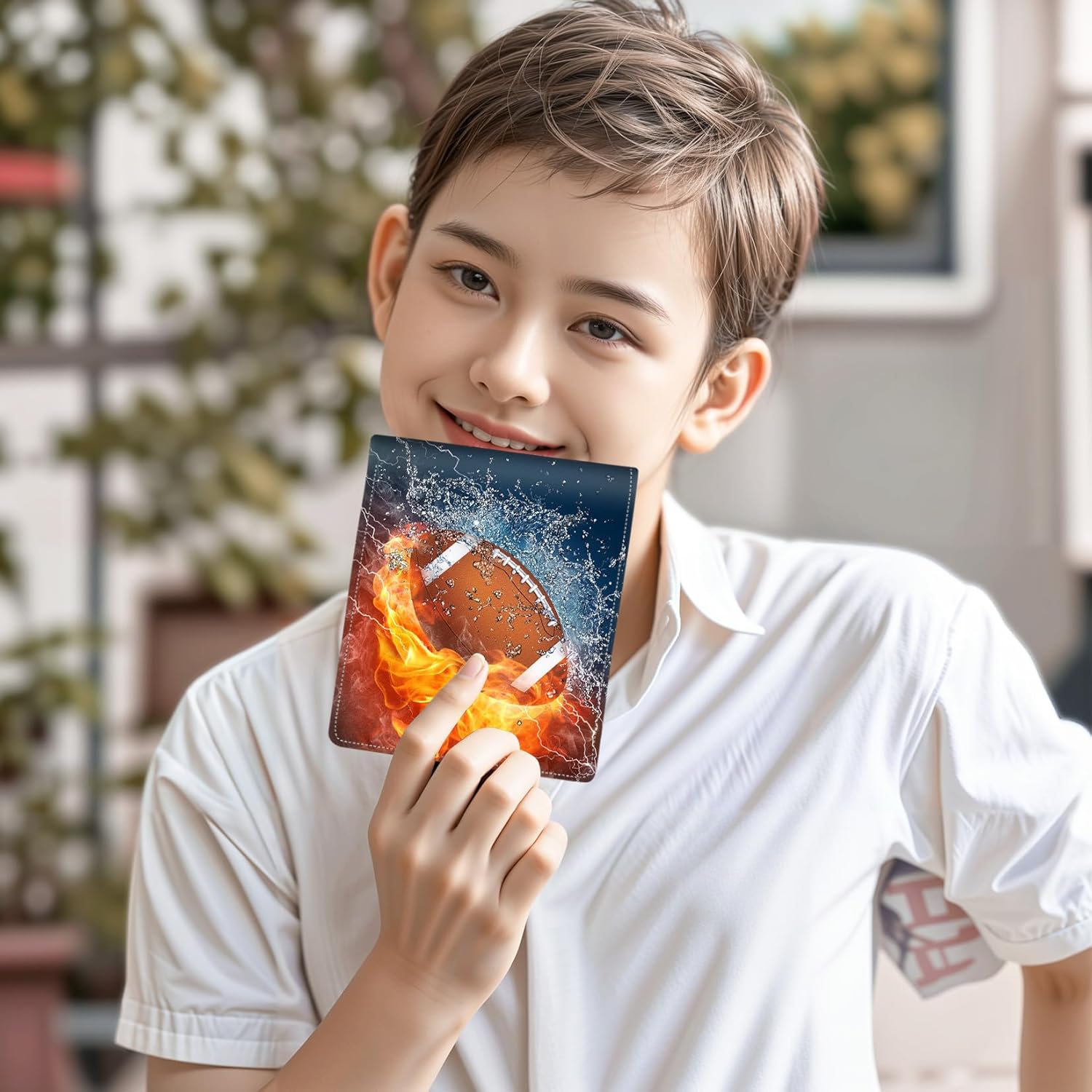 Teen Boys Wallet for Kids - Football Kids Wallet for Boys Leather Credit Id Card Cash Holder Rfid Blocking Zipper Cool Funny with Coin Pocket Id Window Bifold Sports Design for Teen Birthday Gifts - Image 6