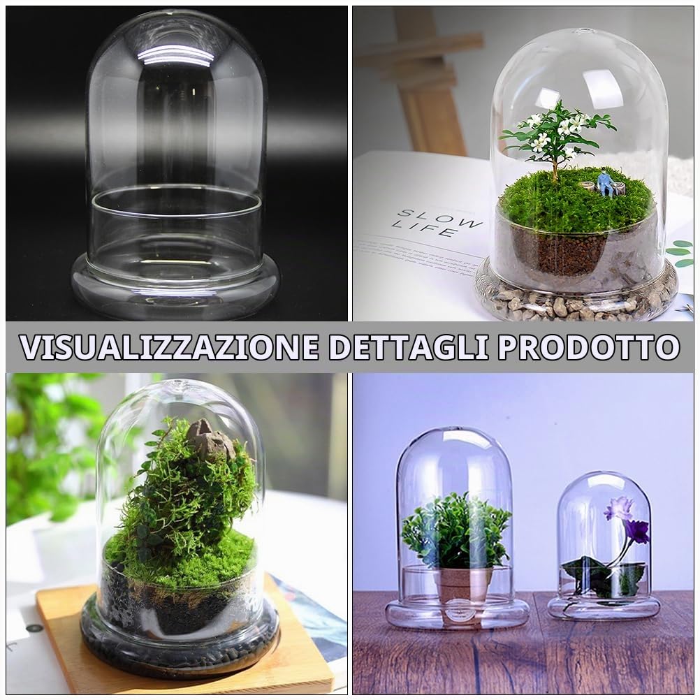 Bottiglia Di Vetro Per Terrario 6.69X4.72In Bottiglia Vuota Ecologica Con Cupola Trasparente Per Micro Paesaggio Muschio Display Casa Ufficio Decorazione