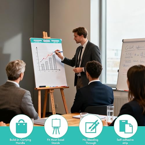 Miniatura 4 de Almohadilla de caballete pegajoso, papel de 13 x 17 pulgadas, papel de anclaje adhesivo para profesores, papel de caballete autoadhesivo, súper