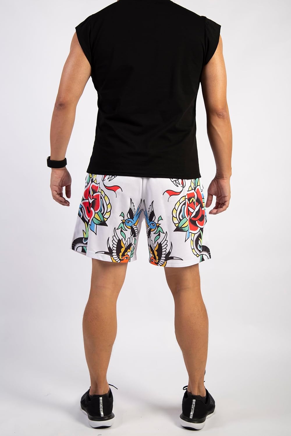 BOOMLEMON Mens Mesh Graphic Print Shorts Summer Basketball Running Shorts Retro Casual Cool Streetwear Short Pants - Image 5