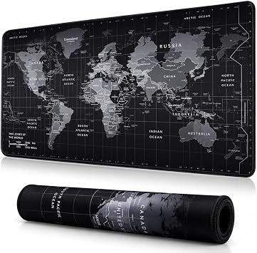 McStorey 90x40 cm Mouse Pad, Dünya Haritası Desenli Büyük Mouse Pad, Kaymaz Kauçuk Tabanlı, Dikişli Kenarlı 3 mm Klavye ve Mouse Altlığı, XXL Desk Mat, Ofis ve Gaming Masa Pedi