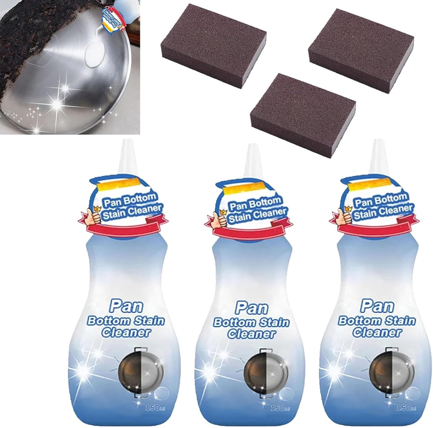 Pan Bottom Stain Cleaner, Gel Cleaner for Cookware Bottom