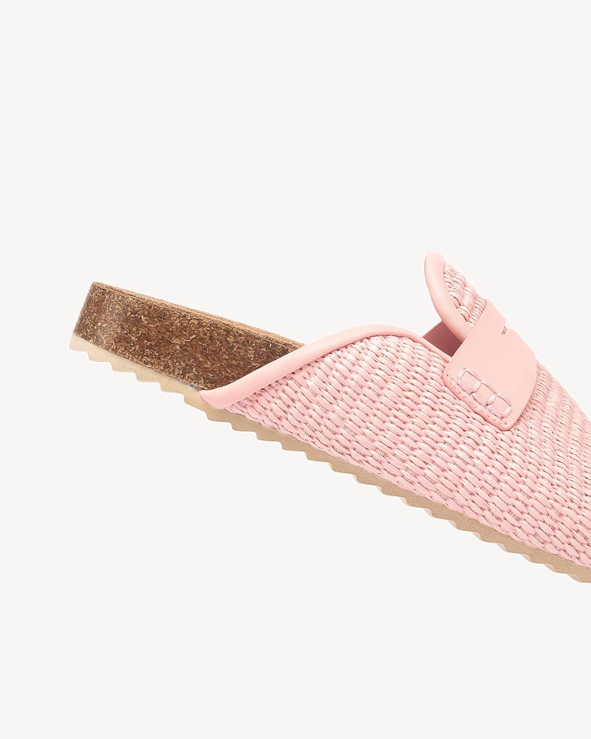 NEWBELLA Women's Woven Mule Slippers - Cork Sole Slide-On House Shoes, Comfortable Indoor/Outdoor Slides with Arch Support for Home & Garden - Image 5