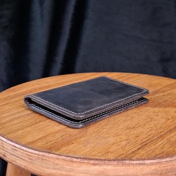 Genuine Leather Thin Wallet 4+2 Card And Vertical Card Holder With Cash Compartment (Brown)