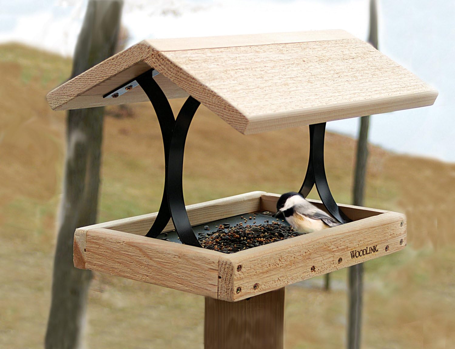Woodlink Cedar Fly-Thru Bird Feeder, Cedar