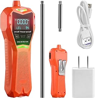 Rechargeable Gas Detector,Natural Gas Detector with Back Clip and 2 Probes,Propane Methane Butane Combustible Gas Leak Det Price In India