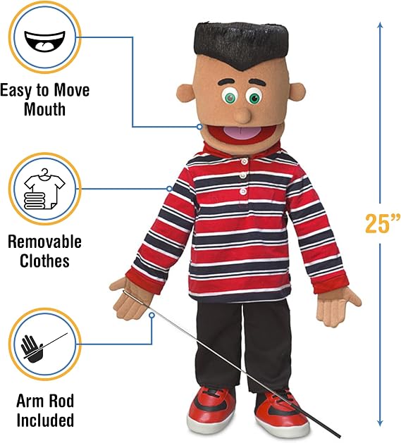 25 Jose, Hispanic Boy, Full Body, Ventriloquist Style Puppet