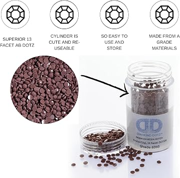 Diamond Dotz 2.8MM 12G Single Cylinder (1 Pack) Dark Java - Freestyle Diamond Painting Beads, Diamond Art Beads, Replacement Drills, Loose Gems for DIY Crafts and Art Projects