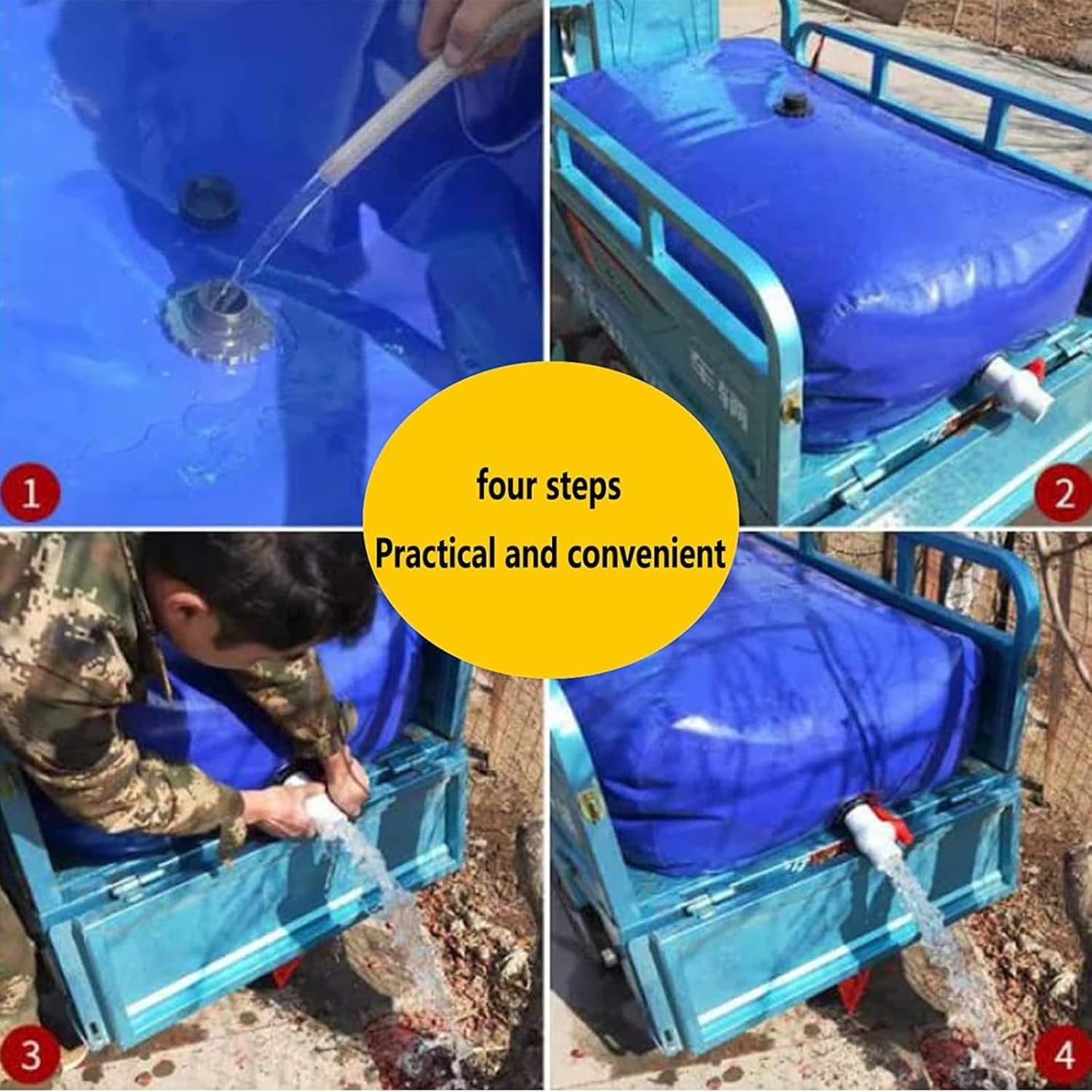 Borsa for la conservazione 'Acqua, Serbatoio di stoccaggio di liquidi Portatile, Serbatoio di stoccaggio 'Acqua di Emergenza for Campeggio all'aperto(0.8 * 0.43 * 0.34m/110L)