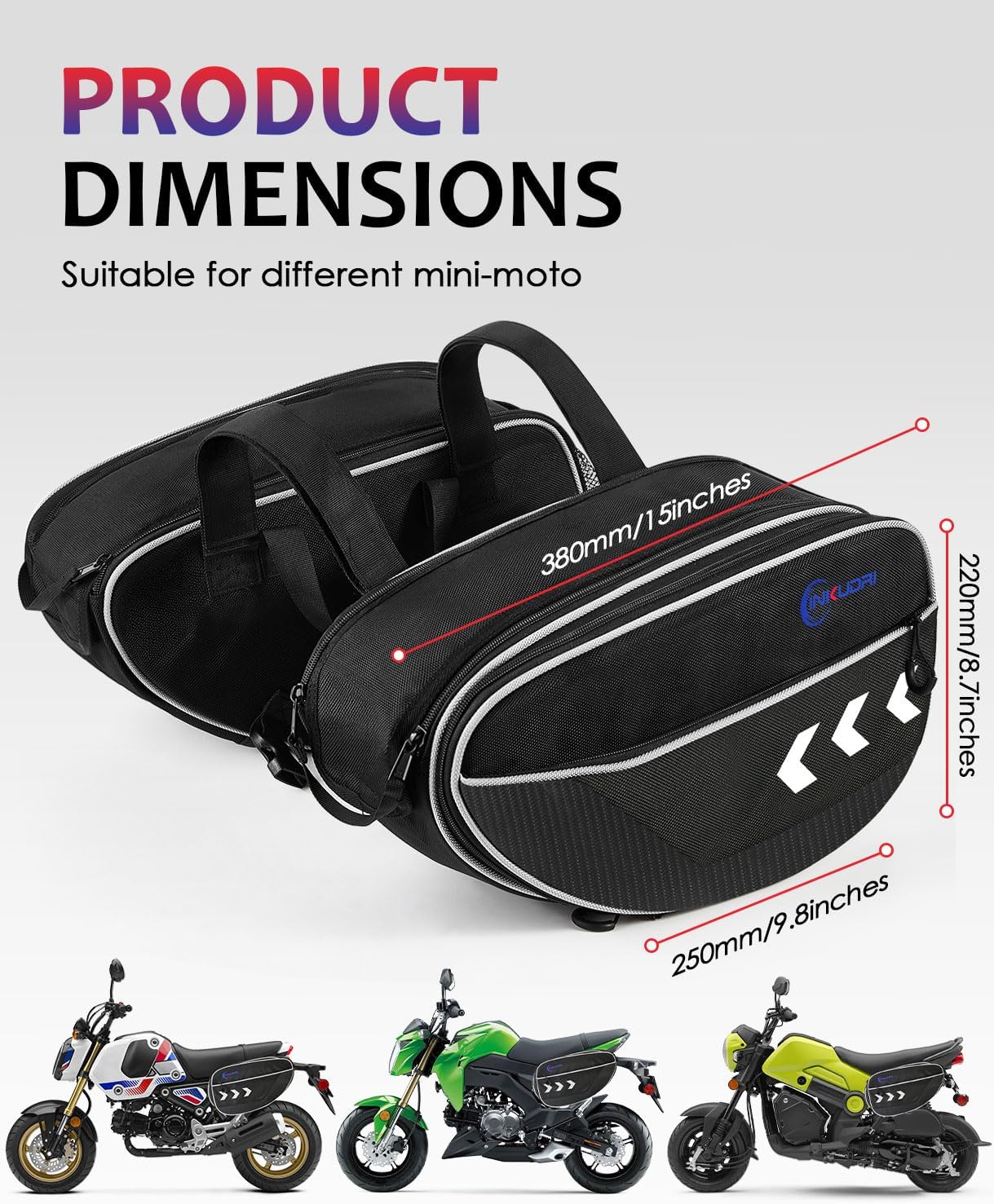Motorcycle Saddlebags Extendable Motorcycle Saddle Bags With Rain Covers Side Bags 30L (15L*2) Waterproof Storage Bag For Grom Z500 Navi Ninja 500 Z125 Rebel TW200 Ruckus Minimoto Dirt Bike Dual Sport