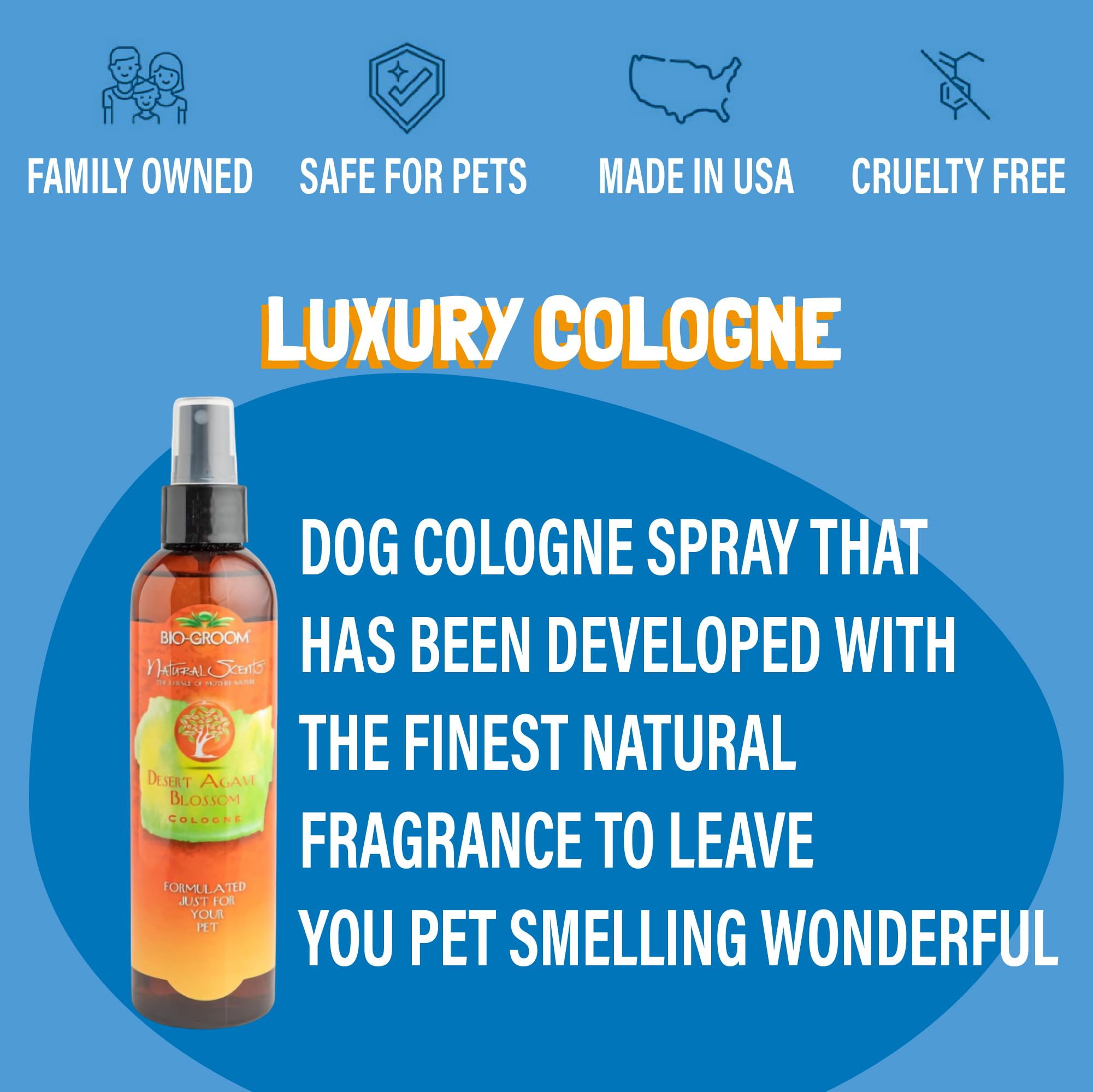 Bio-groom - Natural Scents Desert Agave Blossom Hundeparfüm - Parfümspray für Hunde - Mit feinsten Duftstoffen - Ideal zwischen den Bädern - 236 ml