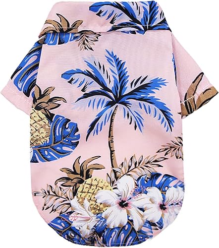 Camisa hawaiana para perro, camisas para perros pequeños, ropa de verano para cachorros, ropa de bulldog francés, diseño de piña, camisetas para