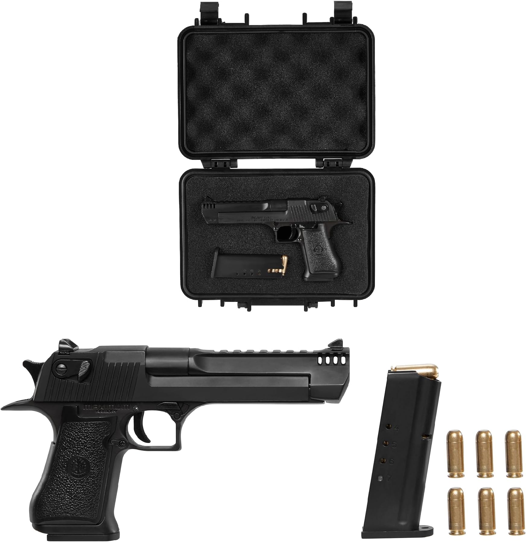 MASSIMO PRECISION Miniature Desert Eagle Model Kit 1:2.05 Scale - Metal Build Model Set for Desktop Display - Gift for Enthusiasts & Collectors - No Shooting Function (Black)