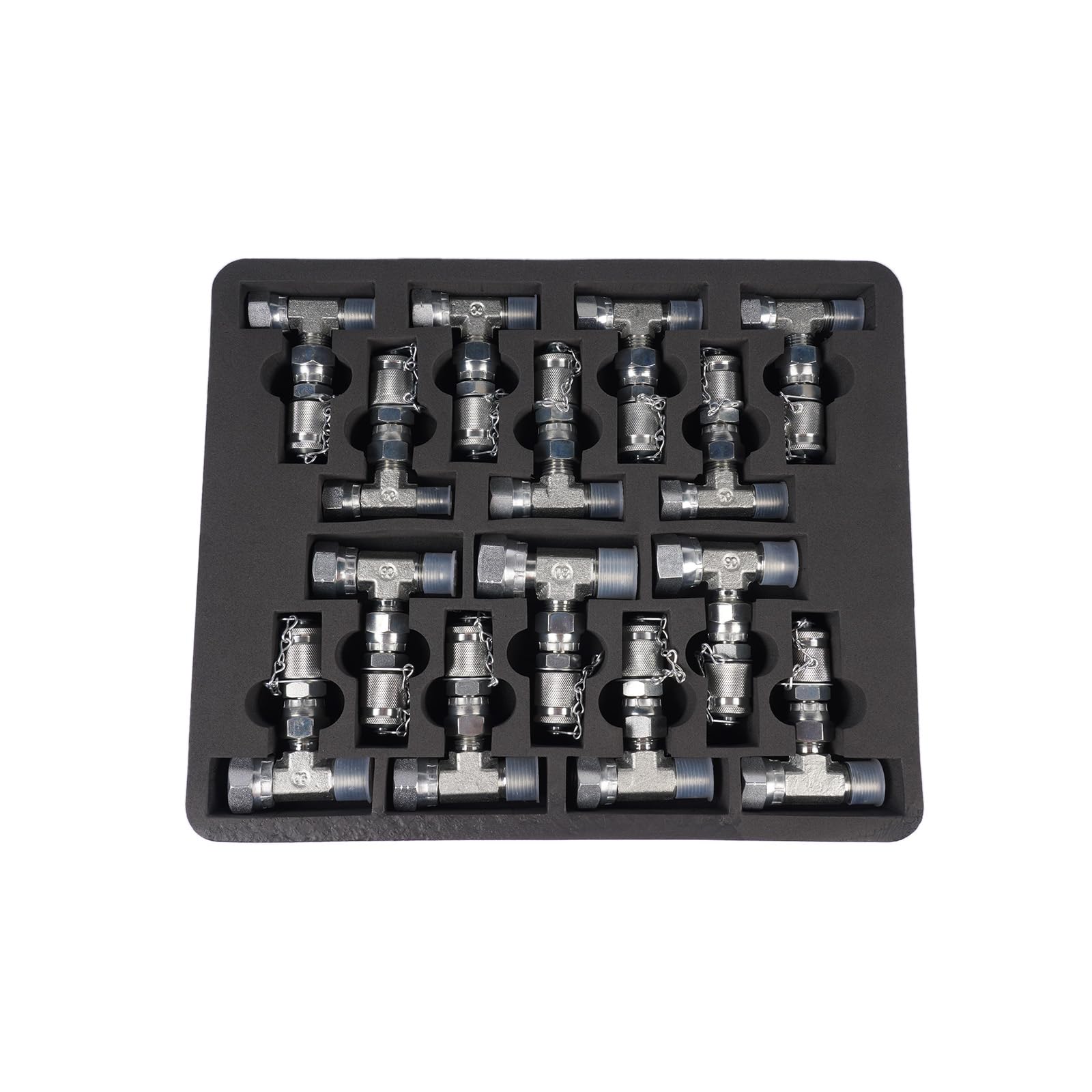 Kit di prova pressione idraulica 10/100/250/400/600 bar, 5 misuratori, 13 frizioni, 14 connettori T, 5 tubi di prova per trattori escavatori Hopzty