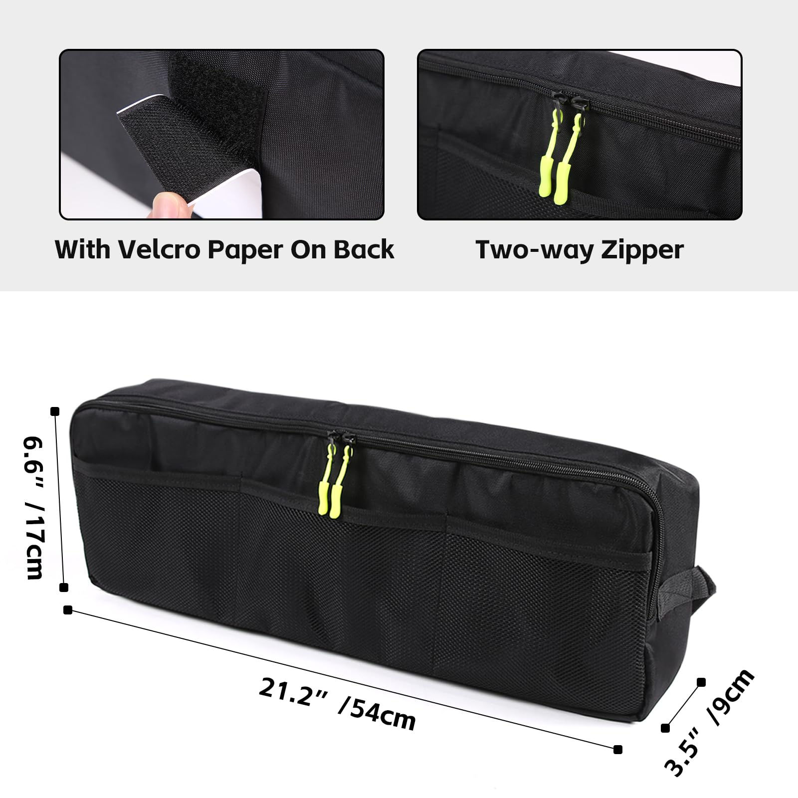 Gatuida Organizer Portadocumenti Auto In Tessuto Oxford – Custodia Con Cerniera E Tasche Multiple (Nero)