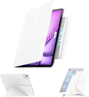 Case for iPad Air 13 inch M4/M3/M2, iPad Pro 12.9" 6/5/4th Gen, Slim Powerful Magnetic Attachment Corner Protective iPad Folio Case with Auto Wake/Sleep
