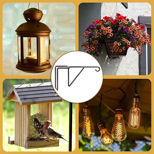 Miniatura 7 de Gicare Paquete de 4 ganchos de vinilo para cerca, resistentes y duraderos para exteriores, ganchos para colgar plantas, cestas de flores, comederos