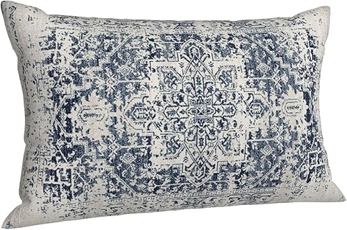 Miniatura 6 de BETGINY Fundas de almohada boho 12x20, almohadas decorativas al aire libre de diseño étnico azul y blanco para sofá, funda de cojín de patrón de