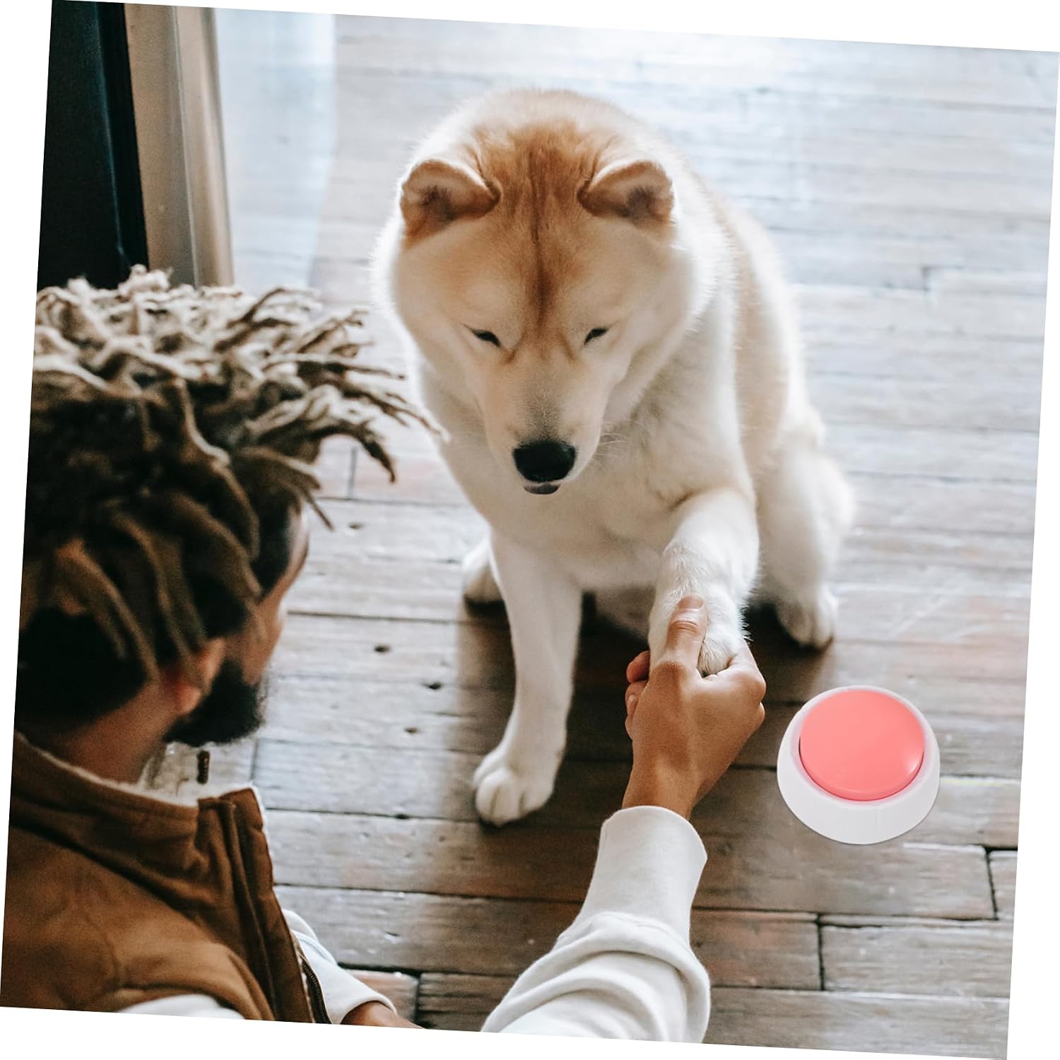 1pc Pet Recordable Talking Button Interactive Dog Training Tool for Communication Pets Re-recordable Feature for Owners Pink