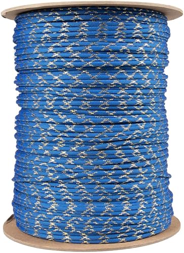 Paracord Planet Cuerda de paracaídas metálica 550 con trazadores brillantes, longitudes de 10, 25, 50 y 100 pies, disponible en rojo, dorado, verde,