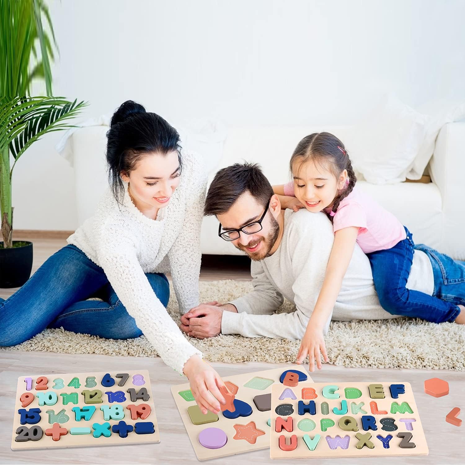 Voamuw Wooden Puzzles for Toddlers wood Alphabet Number Shape Jigsaw for 3 4 5 Year Old Kids - Image 3