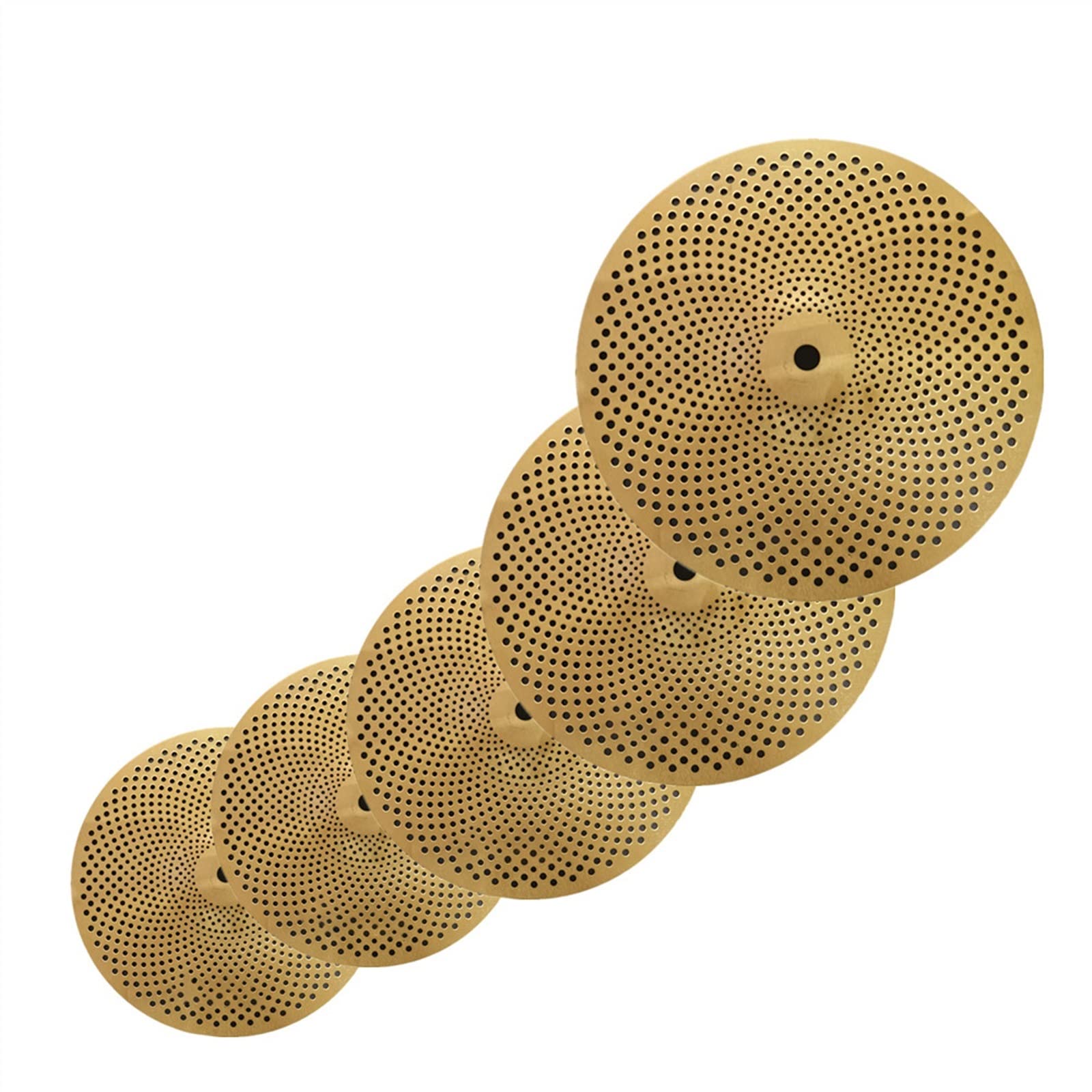 Cymbals Goldfarbe Low Volume 5PCS Beckensatz 14''HH+16''+18'' Crash+20'' Ride Mit Tasche Splash-Becken