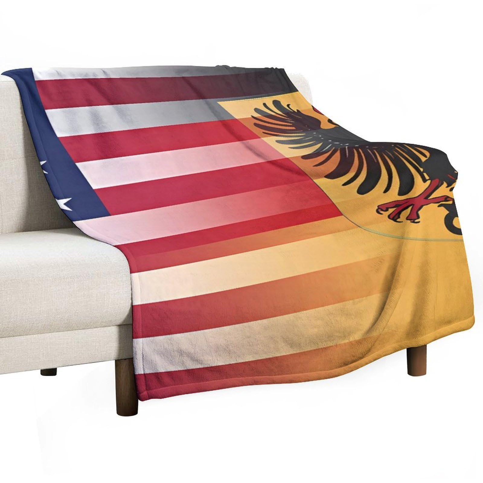 Cgsbngha Style U.s. And German Flag Flannel Fleece Blanket Lightweight Soft Throw Blankets For Sofa Couch Bed Chair