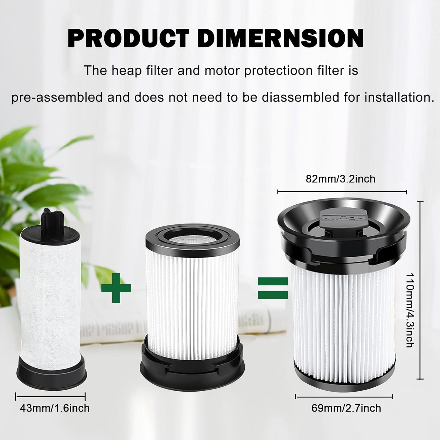 EZ SPARES 4-Pack HEPA Filter Replacement for Mie TriFlex HX1/HX1 Pro | Part #11289902 Fine Dust Filter | Compatible with HX-FSF | High-Efficiency Vacuum Cleaner Accessories